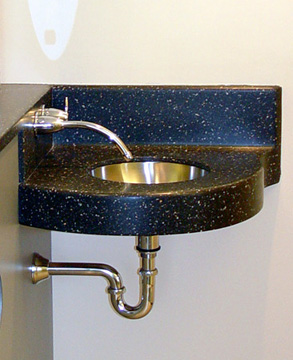 Formed Corian sink unit at Dr. Harvey Clinic