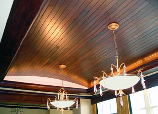 Cherry wood barrel ceiling at Presidential Suite